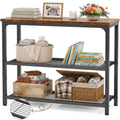 32" 3-Tier Small Entryway Table with Double Mesh Shelves