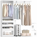 80" Tall x 60" Wide Closet System with 3 Half-Open Wooden Drawers,  2 Hanging Rods and Big Wing Shelf
