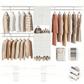 120" Heavy Duty Closet System with Cabinet Doors and 3 Wooden Drawers