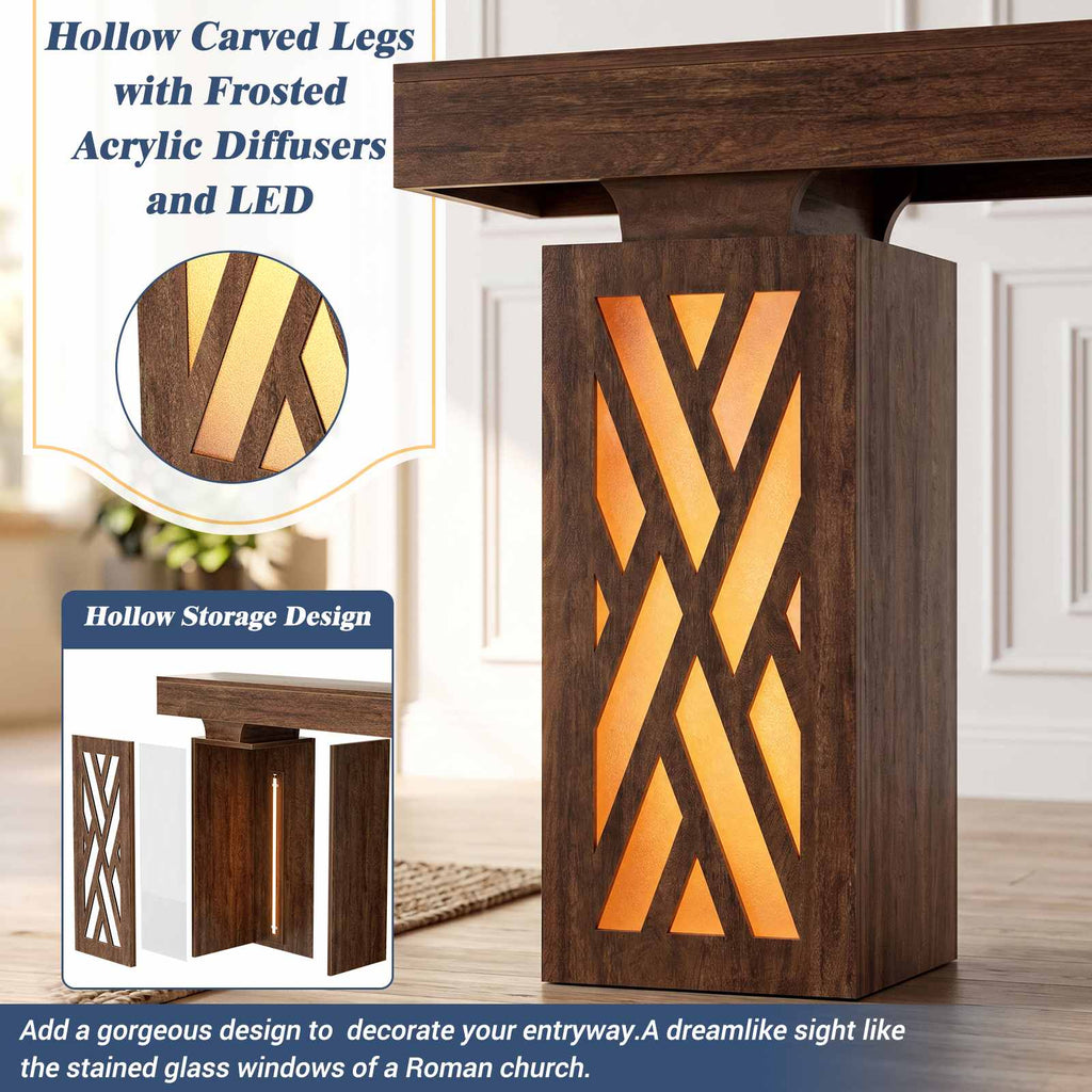 47.3" Extra Thick Entryway Table with LED & Outlets