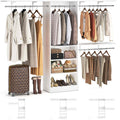 96'' Closet System with 3 Hanging Rods, Adjustable Cloth Garment Rack from 5 to 8FT