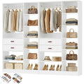 80'' Stand-Alone Closet System with 4 Wood Drawers, Garment Organizer System with Hanging Rod