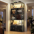 82.6'' Tall Wine Cabinet with Power Outlet and LED Lights
