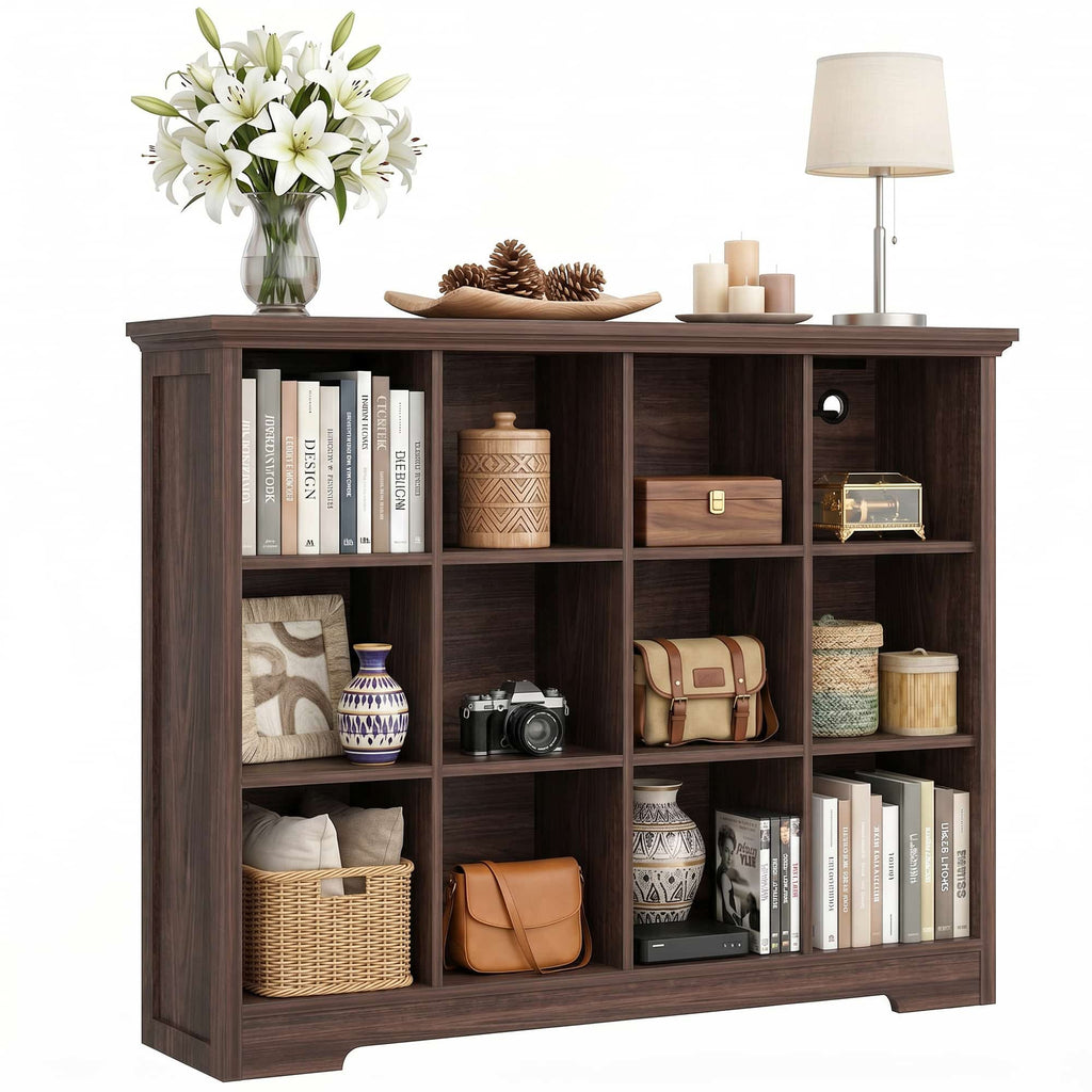 4-Tier 12 Cube Storage Organizer with Charging Station