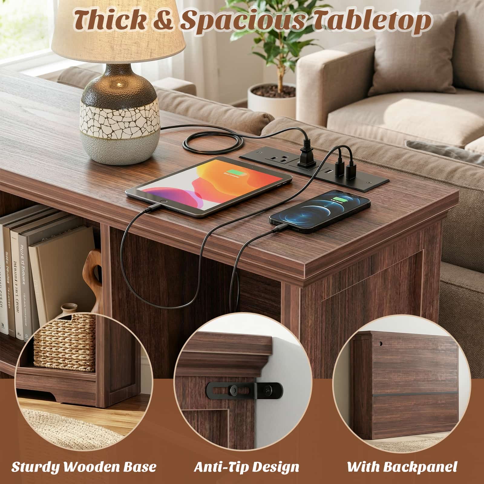 4-Tier 12 Cube Storage Organizer with Charging Station