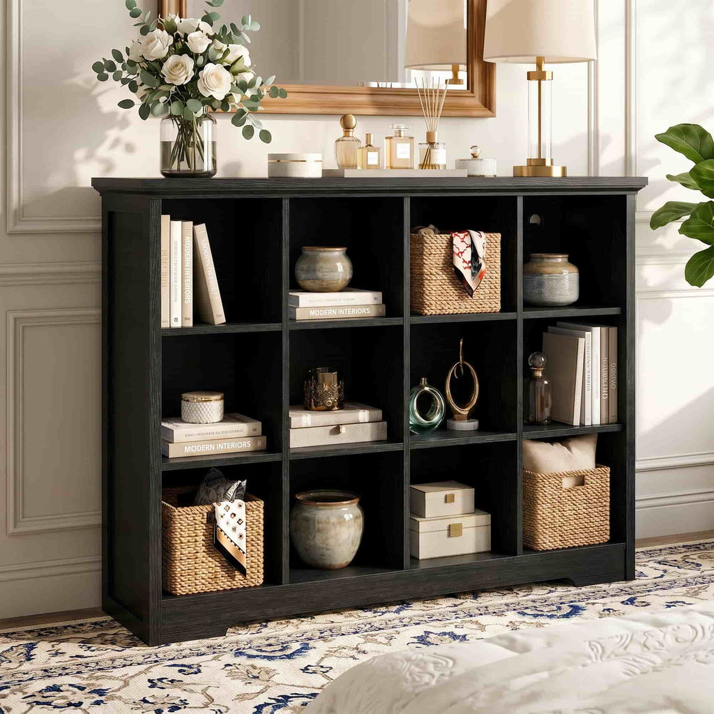 4-Tier 12 Cube Storage Organizer with Charging Station