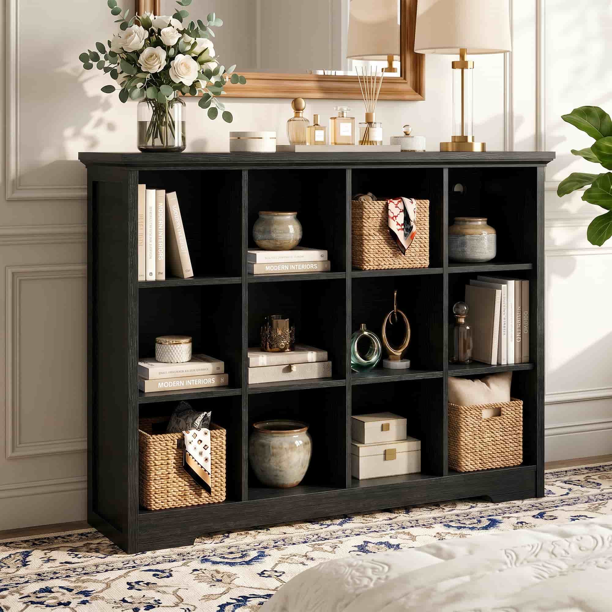 4-Tier 12 Cube Storage Organizer with Charging Station