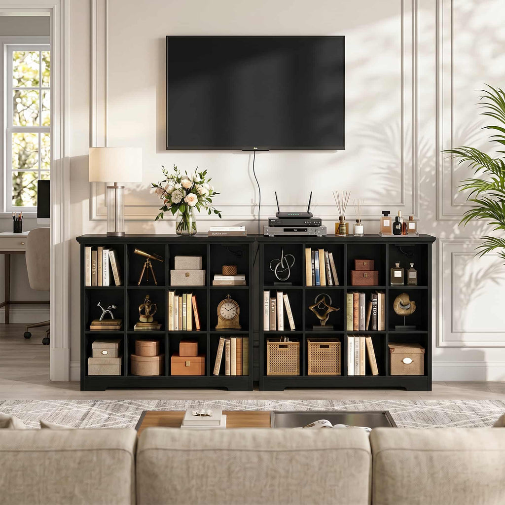 4-Tier 12 Cube Storage Organizer with Charging Station