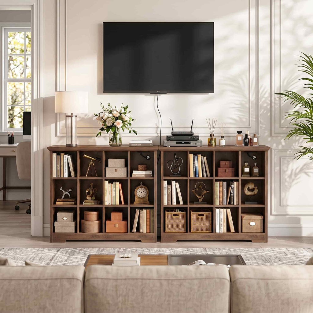 4-Tier 12 Cube Storage Organizer with Charging Station