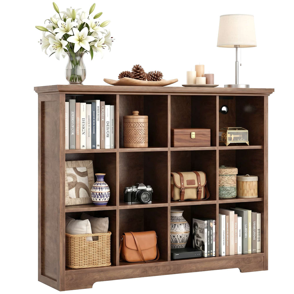 4-Tier 12 Cube Storage Organizer with Charging Station