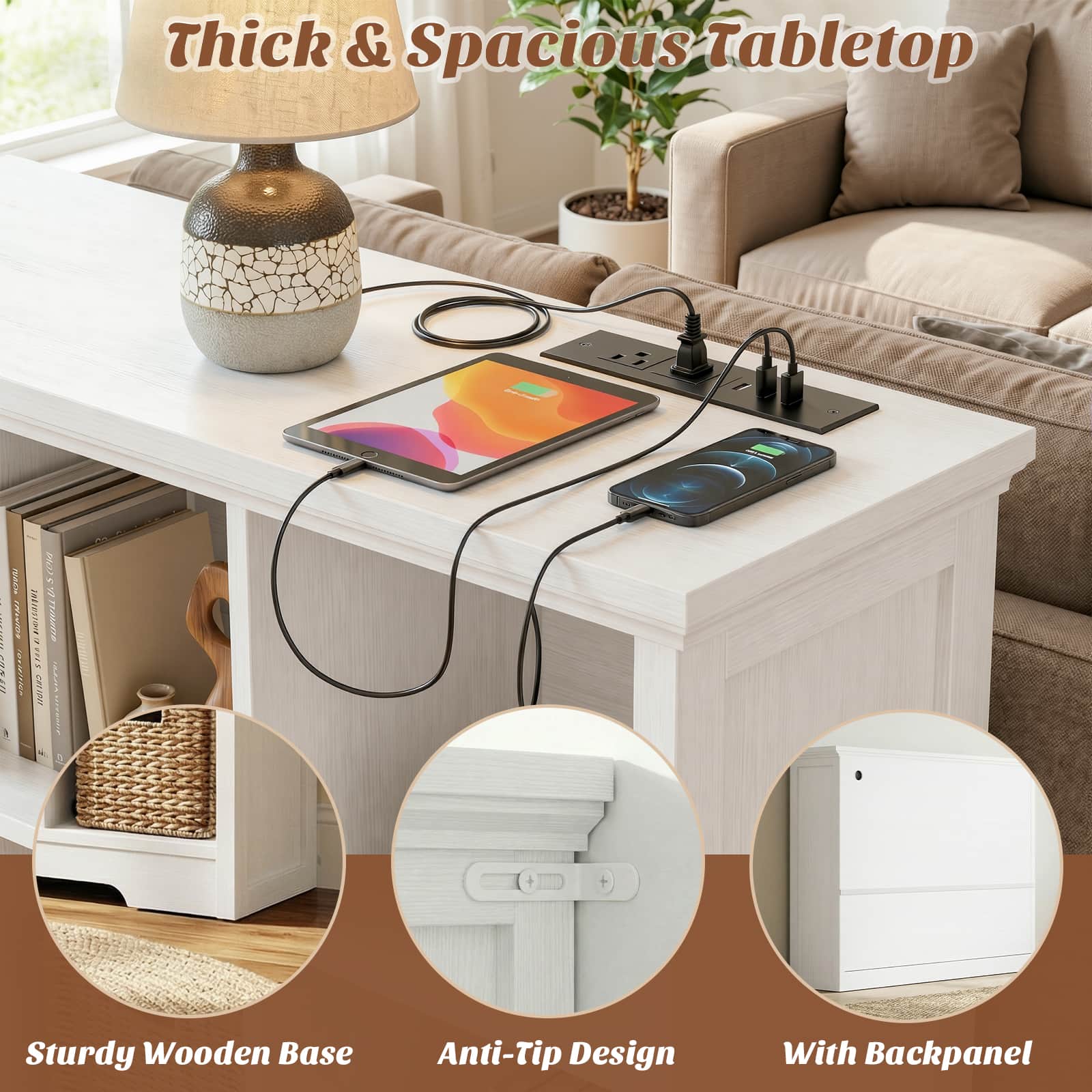 4-Tier 12 Cube Storage Organizer with Charging Station