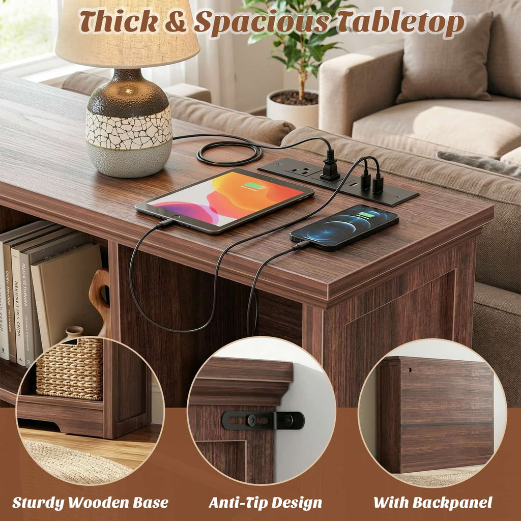 38.6'' Wide 9 Cube Storage Organizer with Charging Station