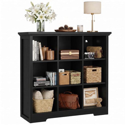 38.6'' Wide 9 Cube Storage Organizer with Charging Station