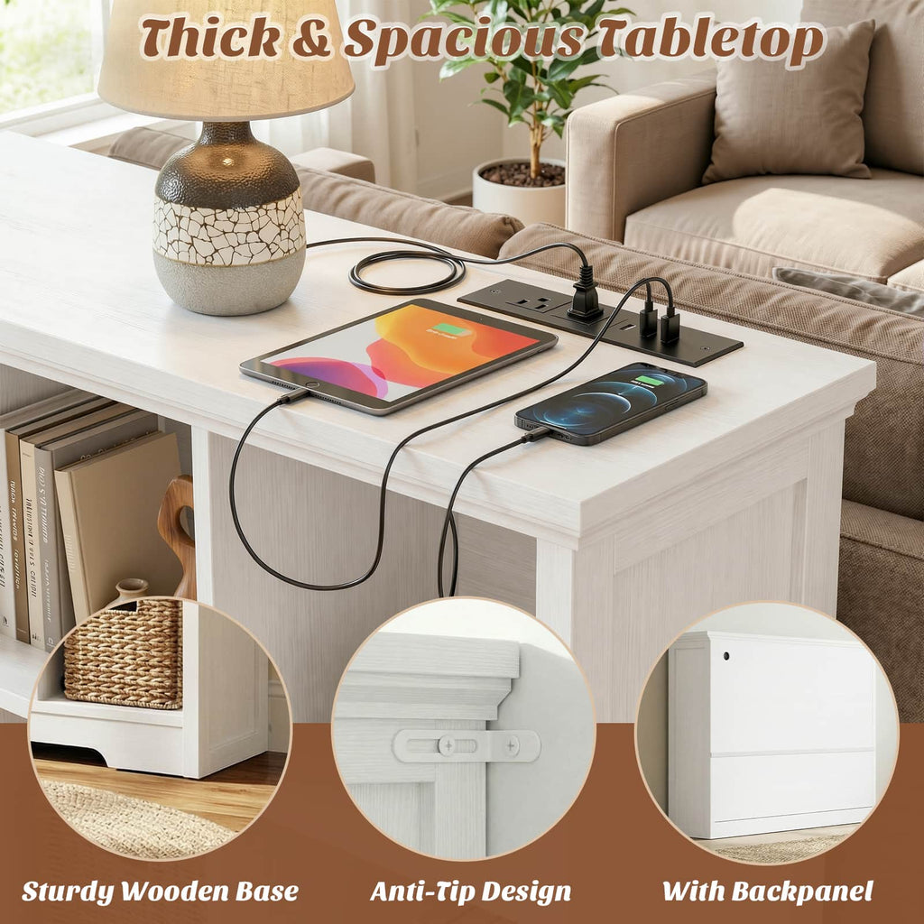 38.6'' Wide 9 Cube Storage Organizer with Charging Station