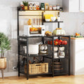Bakers Rack with Power Outlet and LED Light