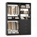 46.3''W 2-Piece Closet Organizer with Hanging Rods and 4 Drawers