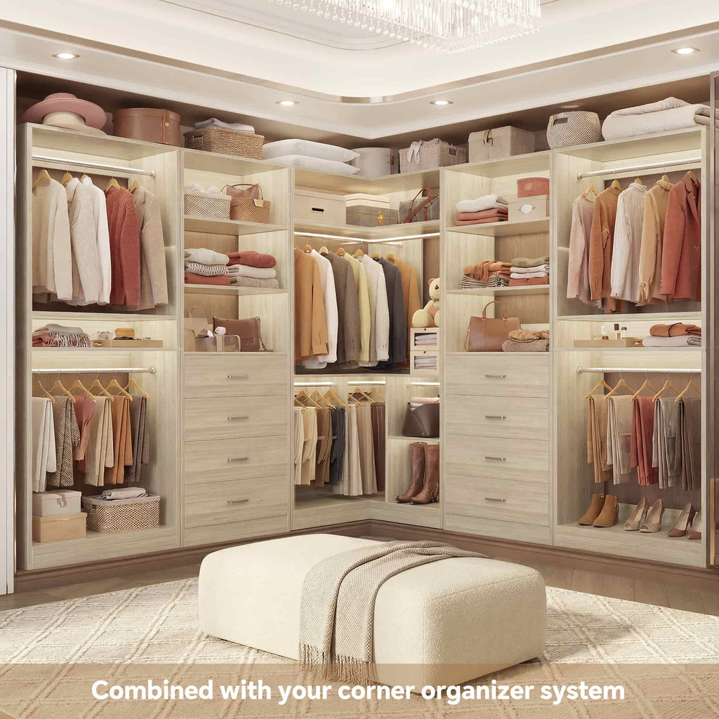 92.4'' W 4-Piece Closet Organizer System with 8 Drawers