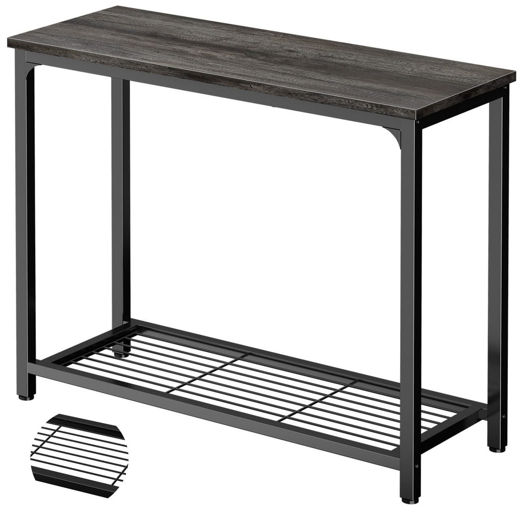 32" 2-Tier Small Entryway Table with Mesh Shelf