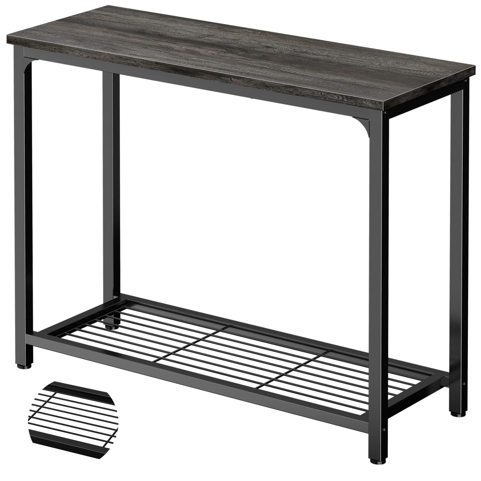 32" 2-Tier Small Entryway Table with Mesh Shelf